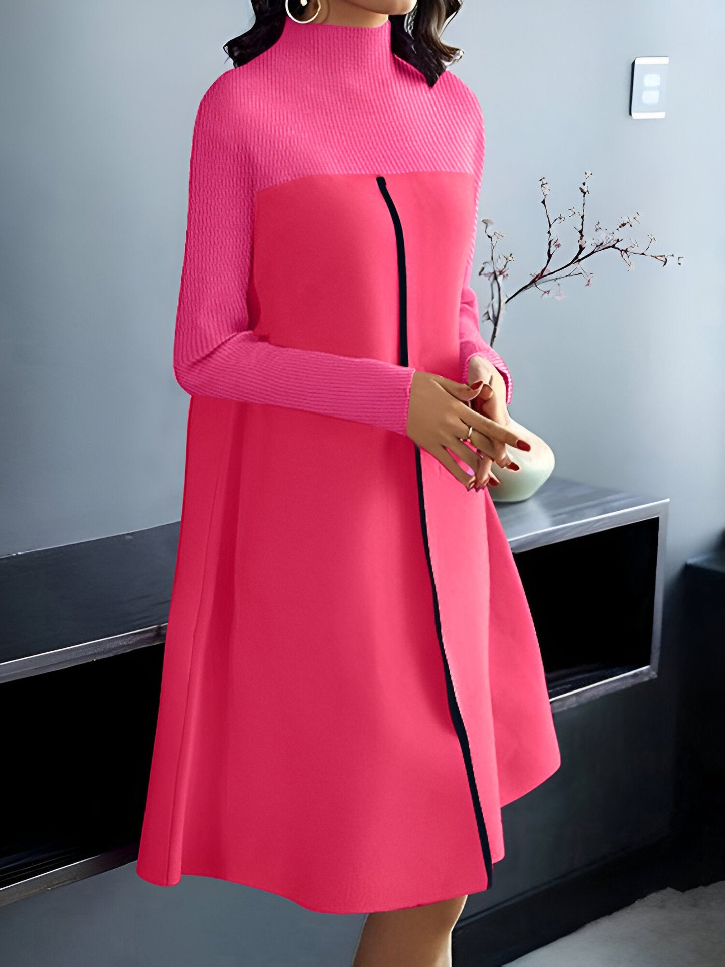 Elfriede |Vintageinspirerad stickad klänning i färgblock