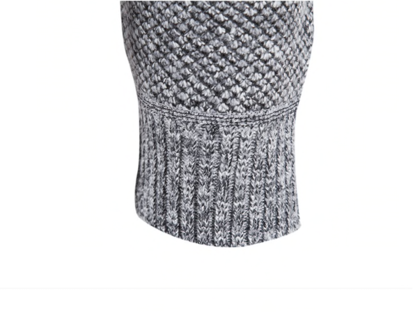 Josef | Klassisk Stickad Tröja Med Ståkrage Och Dragkedja För Män