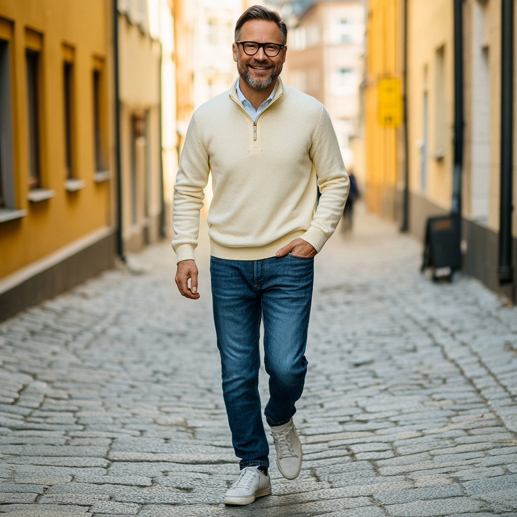 Carl | Klassisk och bekväm half-zip Tröja