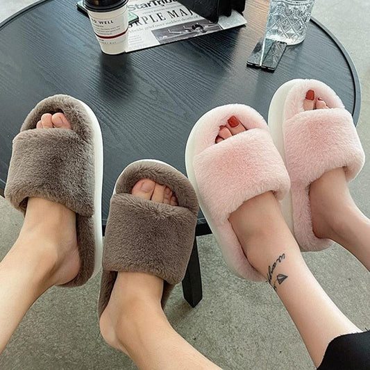 Sally | Fodrade och värmande tofflor med tjock sula för kvinnor
