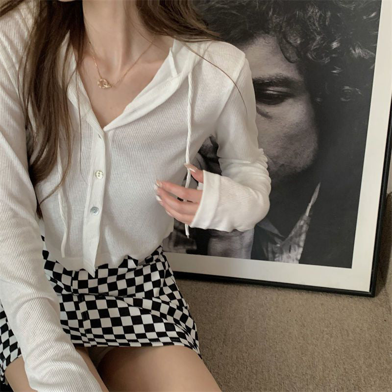 Alix | Mysig grå cardigan med huva