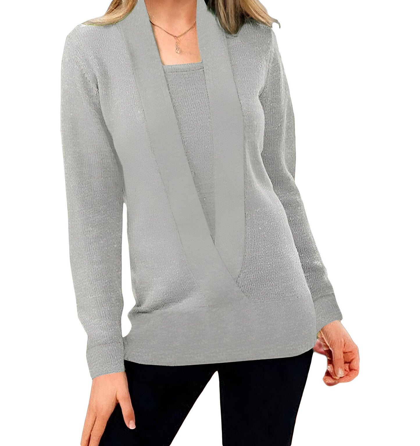 Nina | Elegant & bekväm stickad kappa med V-ringning