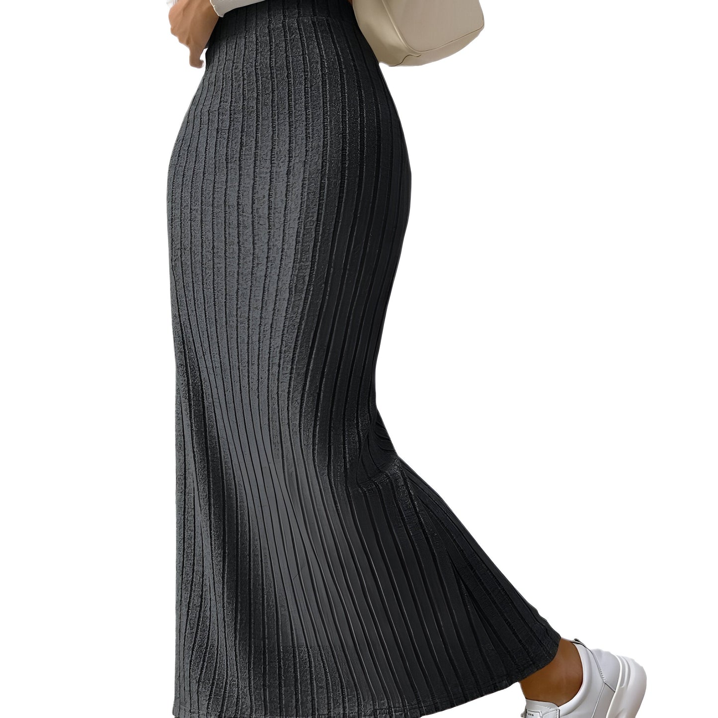 Lavinia | Stickad kjol med höftslits för kvinnor